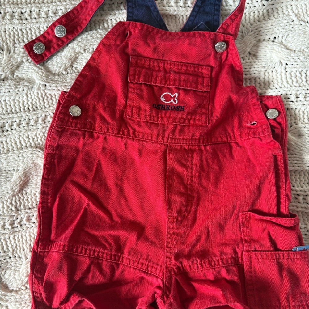 Vintage OshKosh B'gosh Red Kids Overalls